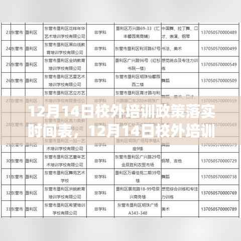 12月14日校外培训政策落实时间表,全面解读与透视