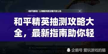 和平精英抽测攻略大全，最新指南助你轻松赢取奖励！