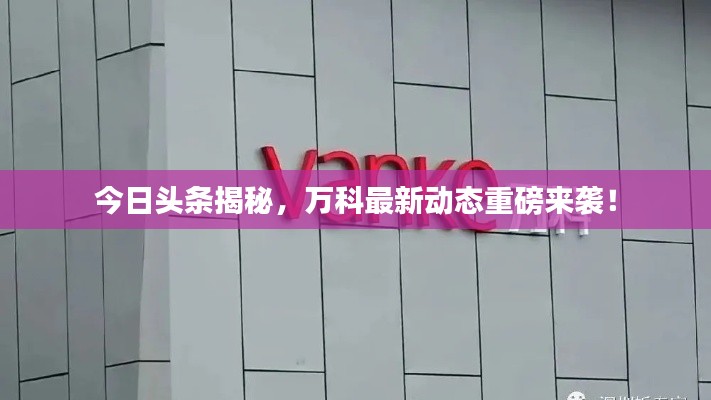 今日头条揭秘,万科最新动态重磅来袭!